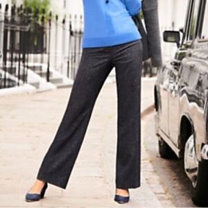Talbots Linen Straight Leg High Waist Pants Black‎